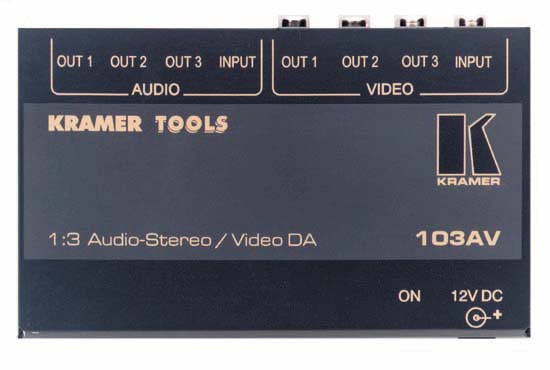 KRAMER - Distributeur vidéo + audio 1:3, 320 MHz 12V - Format : Tool - (option rack : RK-3/6/9T)