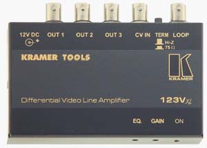 KRAMER - Distributeur vidéo 1:3 entrée différentielle 12V - Format : Tool - (option rack : RK-3/6/9T)