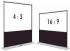 Ecran portable ORAY FLY Duo Mobile - Toile Recto-Verso blanc mat avec cadre noir et extra-drop - Format 4/3 et 16/9 - 132 x 176 / 99 x 176cm - image 1