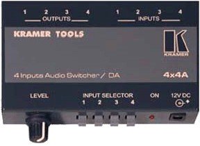 KRAMER - Sélecteur audio stéréo 4x1:4 12V - Format : Tool - (option rack : RK-3/6/9T)
